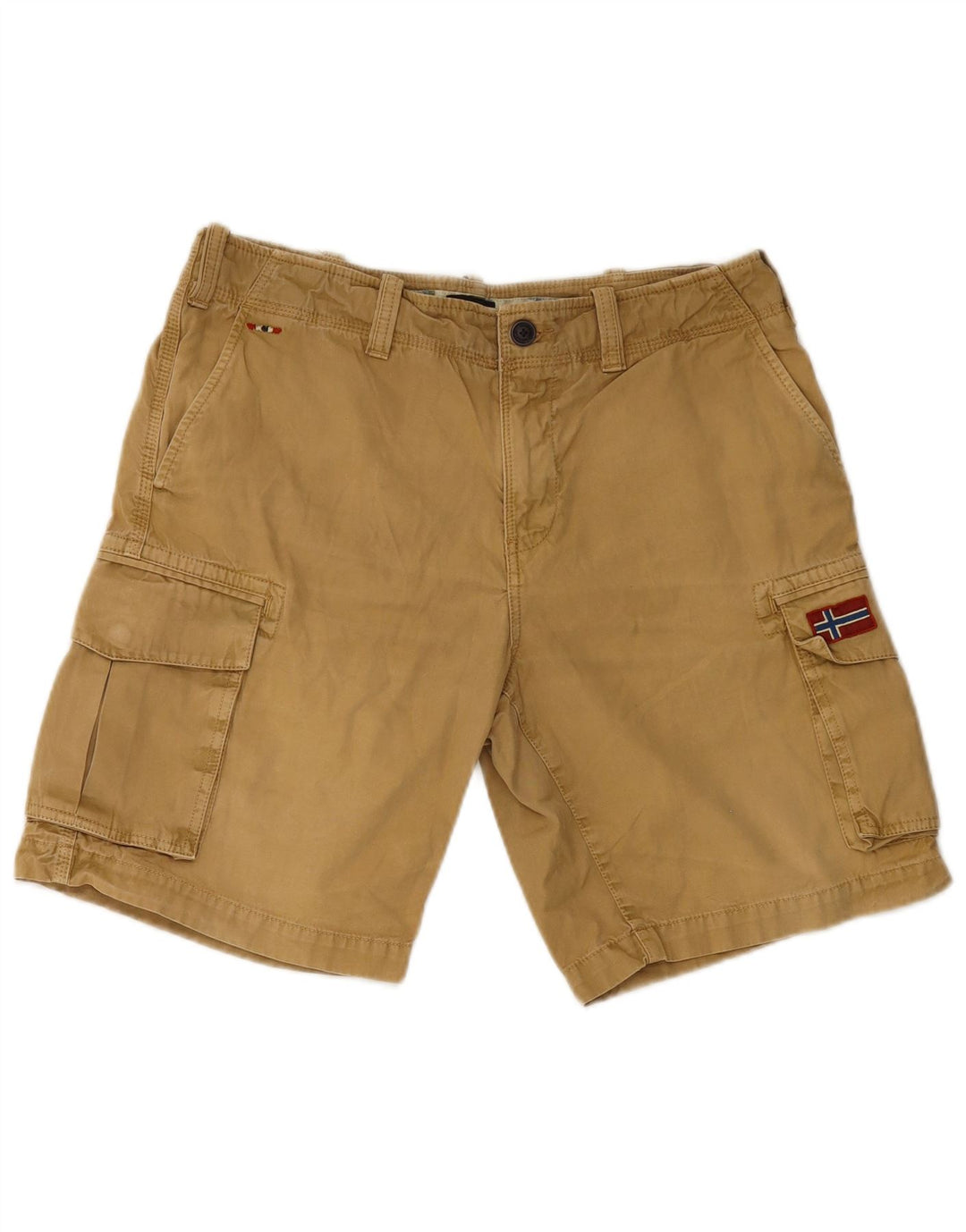 Napapijri Short Cargo Homme W33 Coton Beige Moyen
