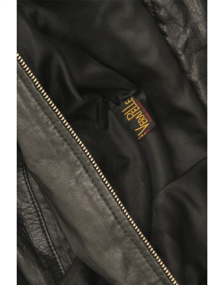 veste en cuir homme vintage UK 38 Noir Moyen