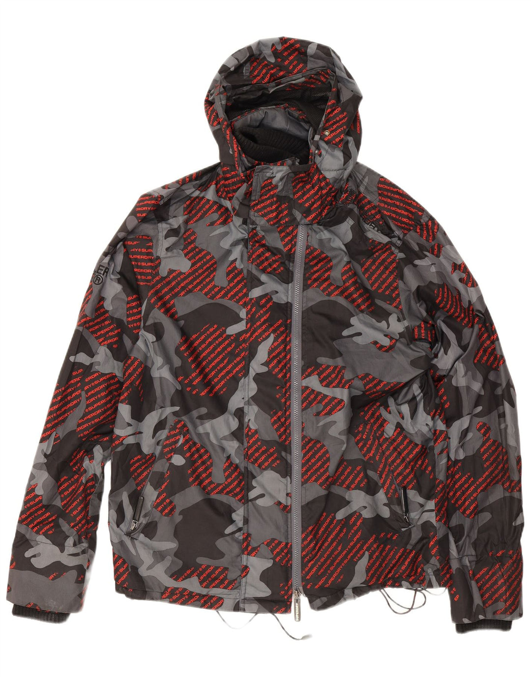 Superdry Veste de Pluie Windcheater Graphic pour Homme UK 40 Large Gris Camouflage