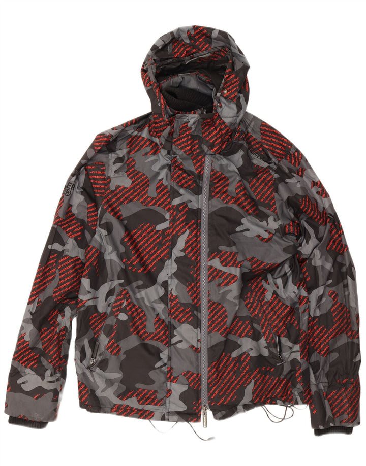Superdry Veste de Pluie Windcheater Graphic pour Homme UK 40 Large Gris Camouflage