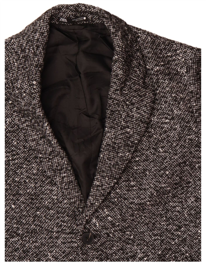 ZARA Manteau homme UK 38 Laine mouchetée gris moyen