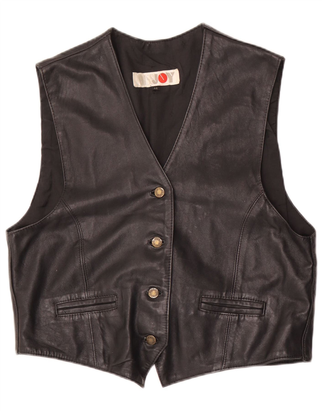 Joy Gilet en cuir pour femme IT 44 Noir moyen
