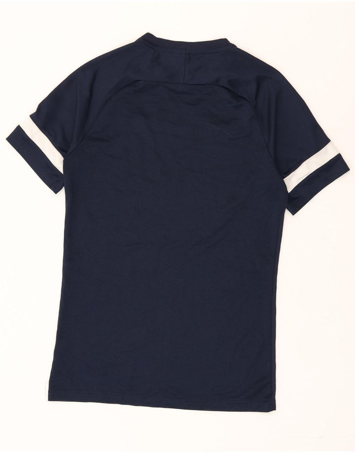 Nike Hommes Dri Fit T-Shirt Haut Petit Bleu Marine Colorblock