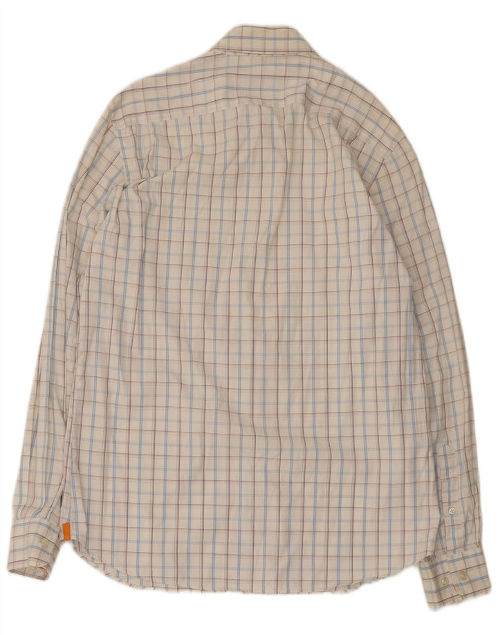 Massimo Dutti Chemise Homme Grand Carreau Blanc