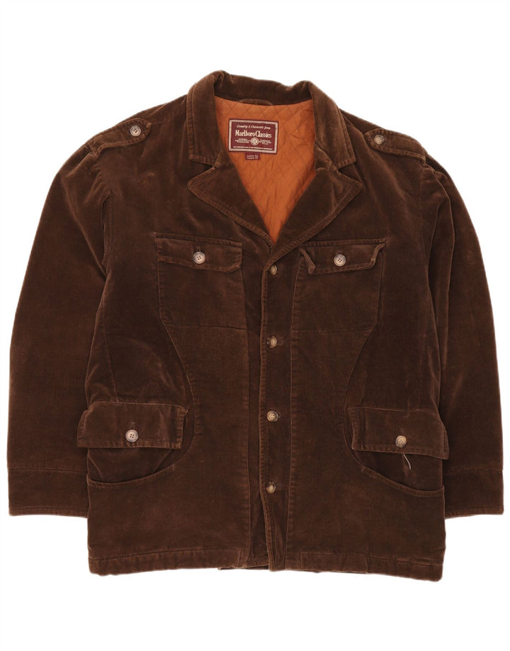 MARLBORO CLASSICS Veste militaire en velours côtelé pour homme EU 50 Grand coton marron