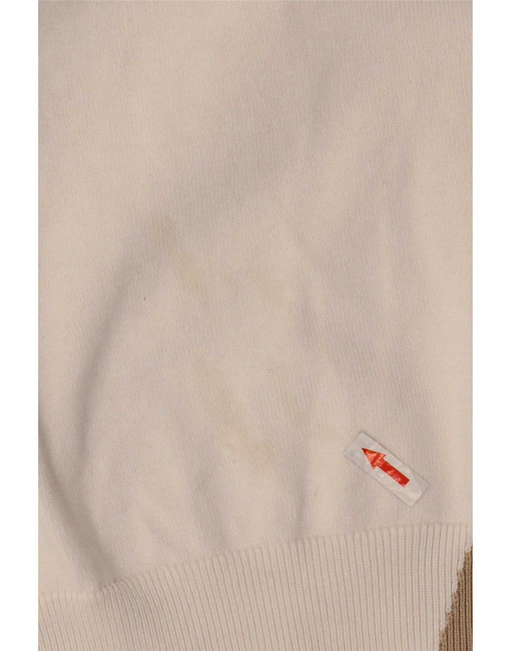 Zara Pull à col rond en coton color block beige moyen pour homme