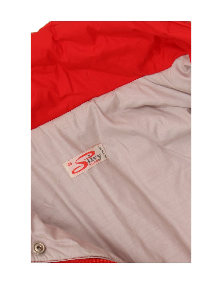 SILVY Mens Gilet IT46 Small Red Colourblock Cotton Vintage Silvy and Second-Hand Silvy from Messina Hembry 