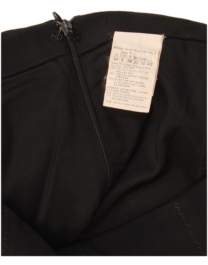 VINTAGE Jupe crayon femme UK 10 Petit W29 Polyester Noir