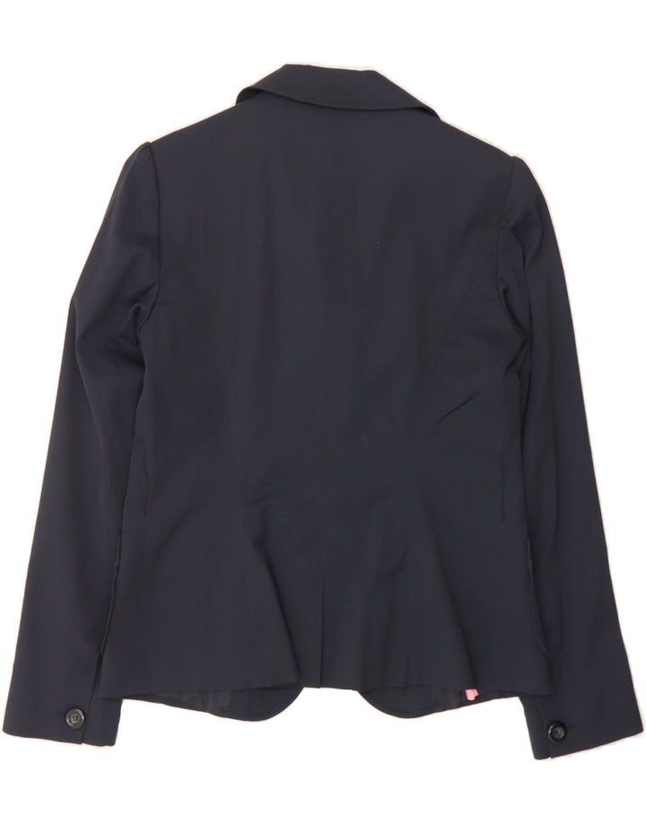 MAX & CO. Womens 2 Button Blazer Jacket UK 14 Large Navy Blue Viscose Vintage Max & Co. and Second-Hand Max & Co. from Messina Hembry 