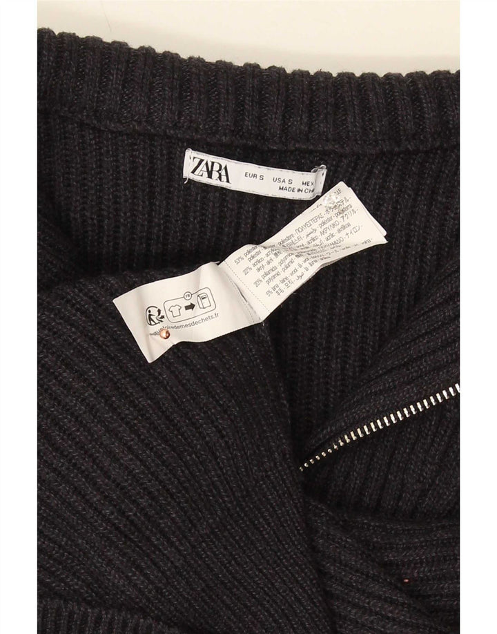 Zara Pull à col zippé pour homme Petit gris Polyester