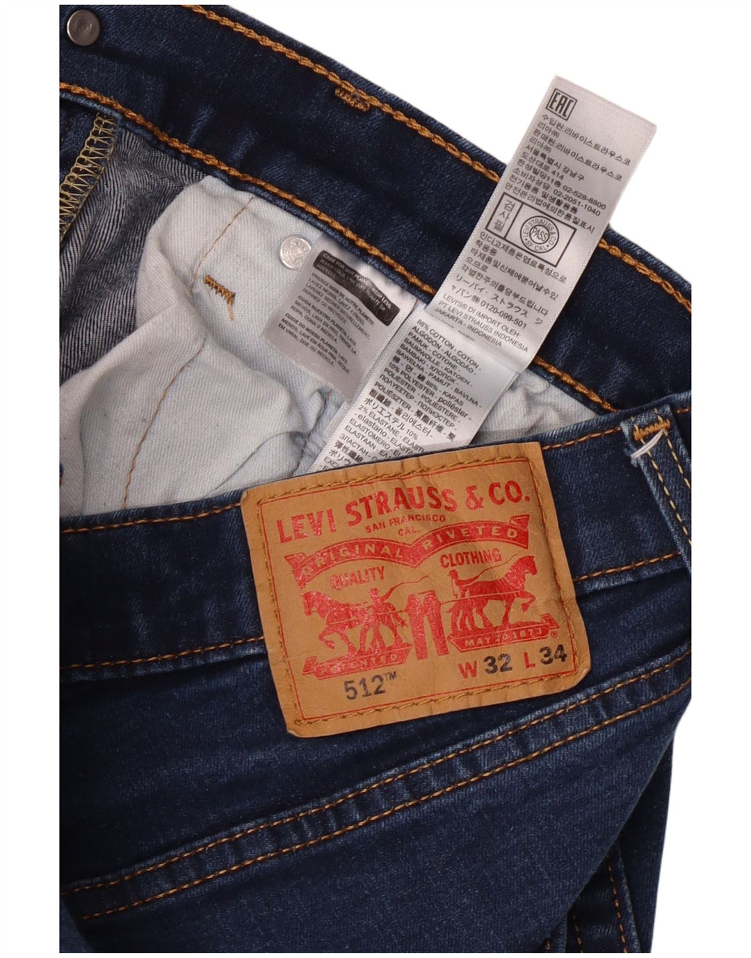 Levi's Jean 512 Slim Fuselé W32 L31 Homme Bleu Coton