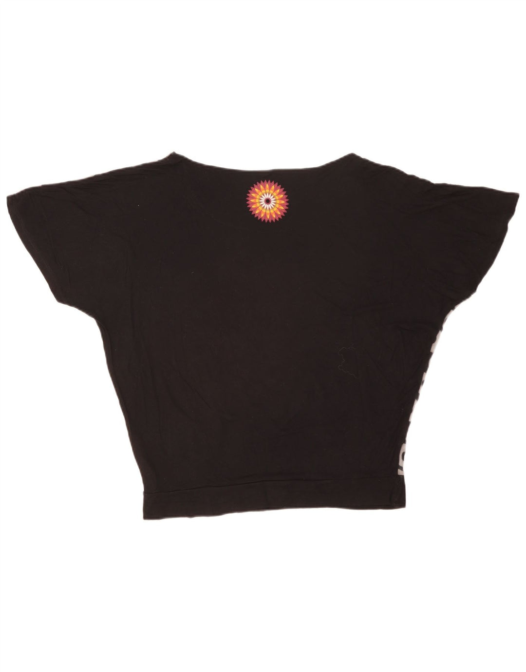 Desigual Femme Graphic Blouse Top UK 44 Medium Noir Géométrique Viscose