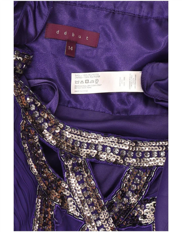 Debut Robe longue sans manches pour femme UK 44 Polyester Violet moyen