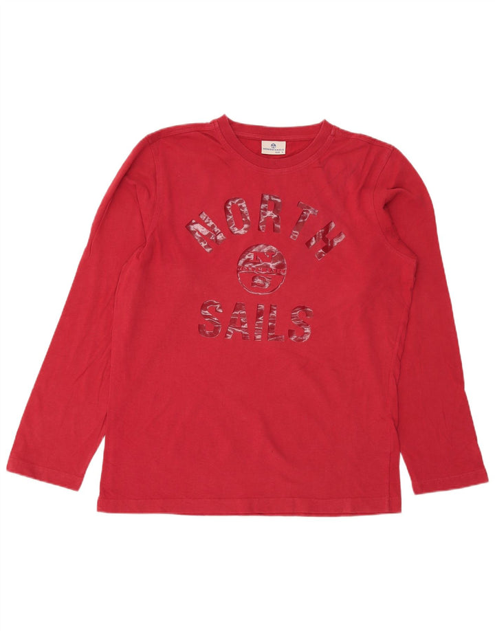 North Sails Haut graphique à manches longues pour hommes en coton rouge grand