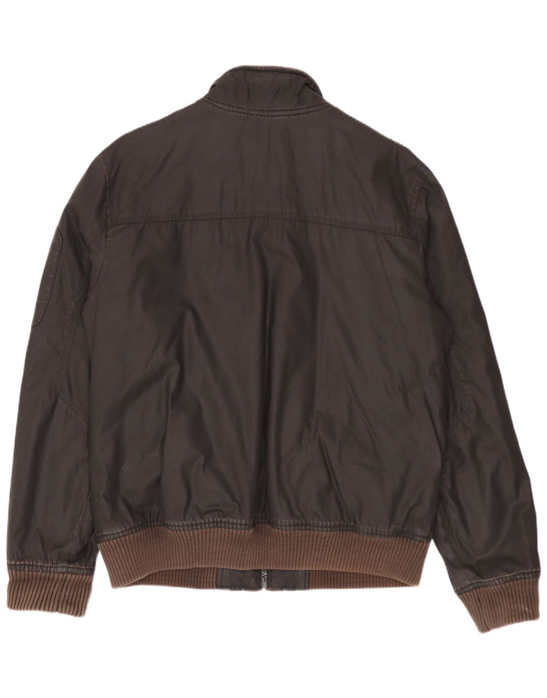 Zara Mens Bomber Jacket UK 40 Large Marron Coton