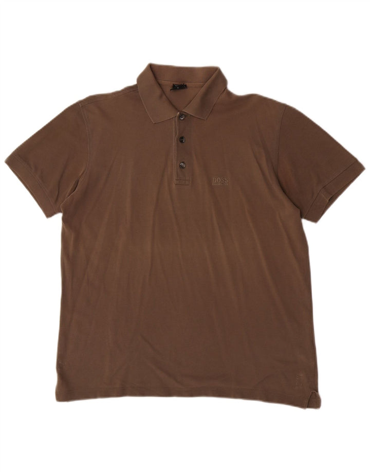 Hugo Boss Polo Homme Petit Marron Coton