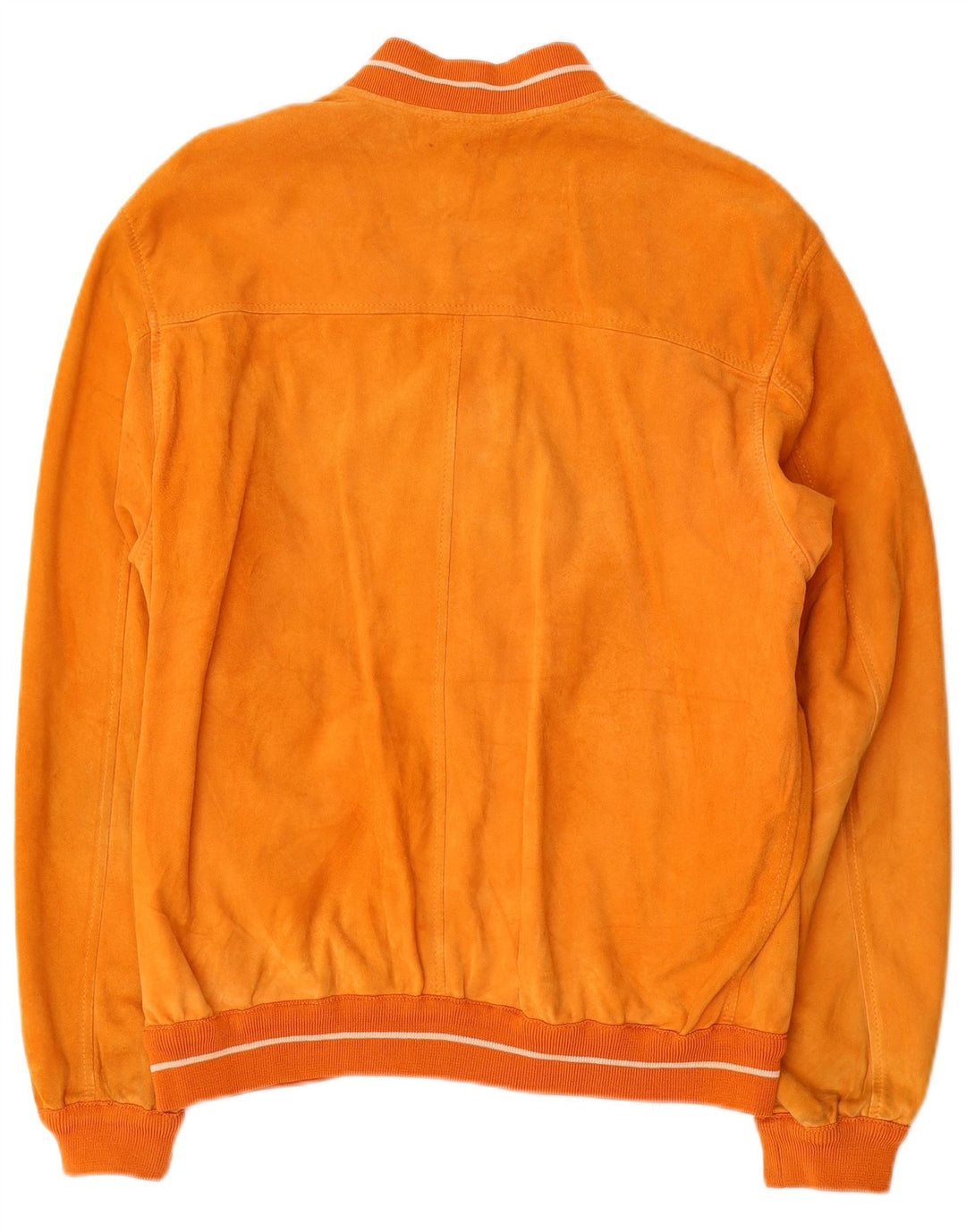 Mabrun Veste Bomber En Daim Homme IT 50 Grand Cuir Orange