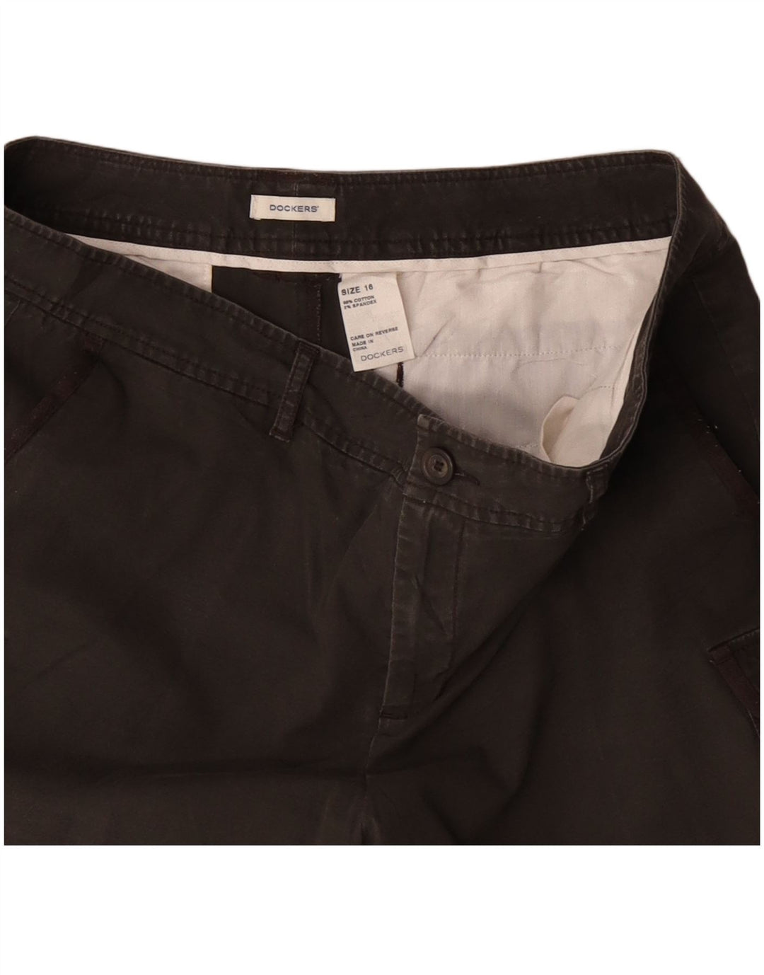 DOCKERS Short cargo pour femme US 16 2XL W38 Gris Coton