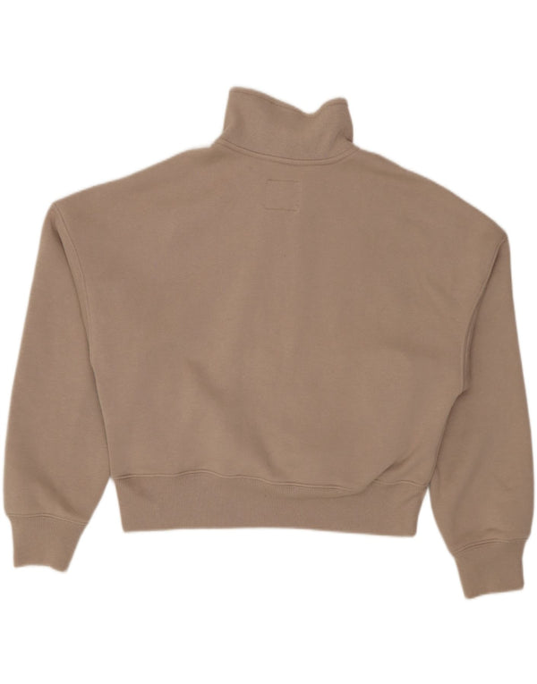 ABERCROMBIE & FITCH Pull court surdimensionné pour femme UK 6 XS Beige