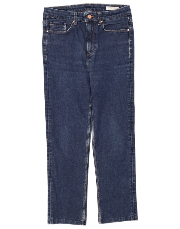 Marks & Spencer Jean slim court pour femme UK 12 Medium W30 L26 Bleu Coton