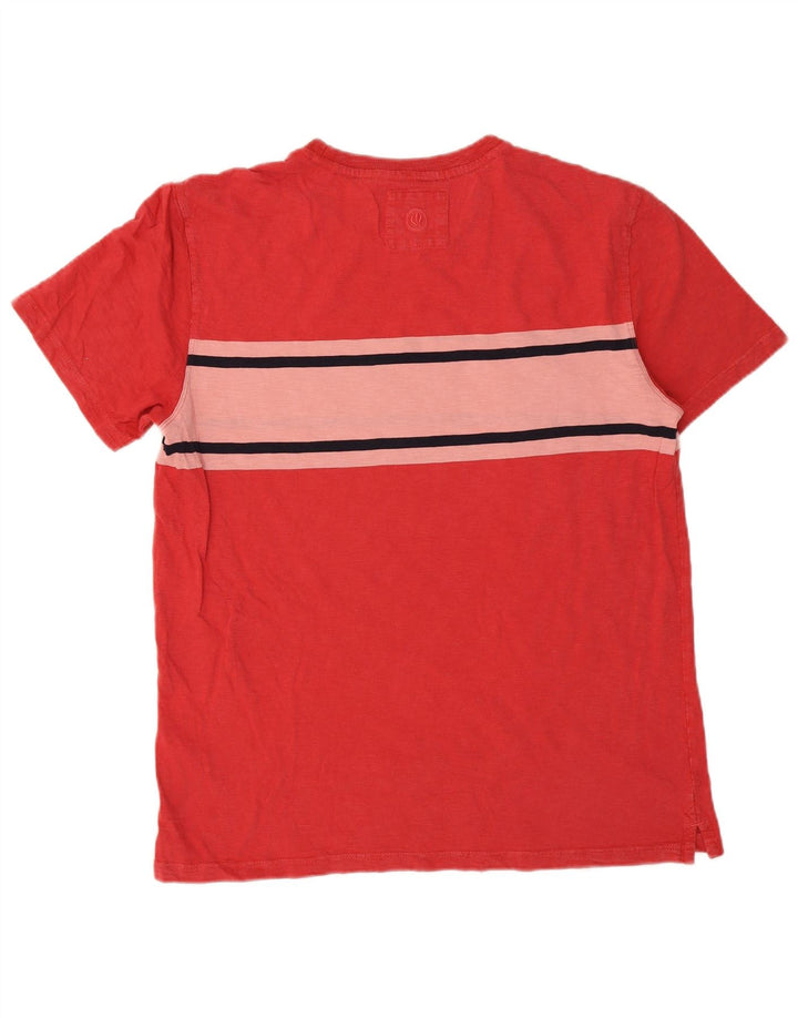 Fat Face T-Shirt Homme Haut Large Rouge Colorblock Coton