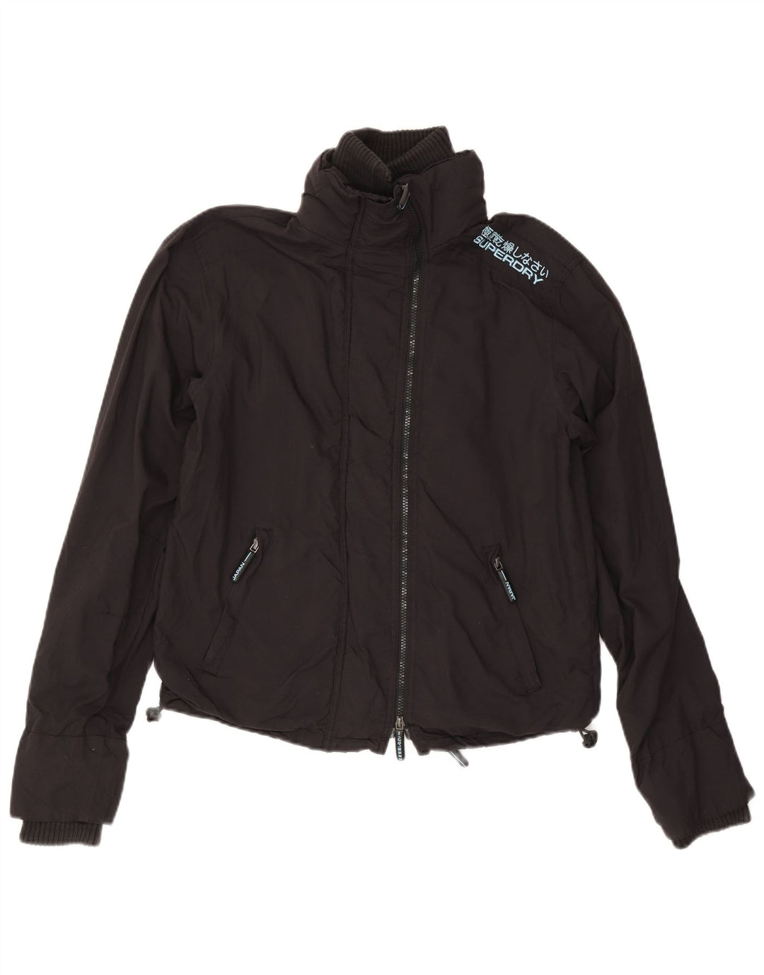 Superdry Veste de pluie graphique pour femme UK 14 Medium Black Nylon