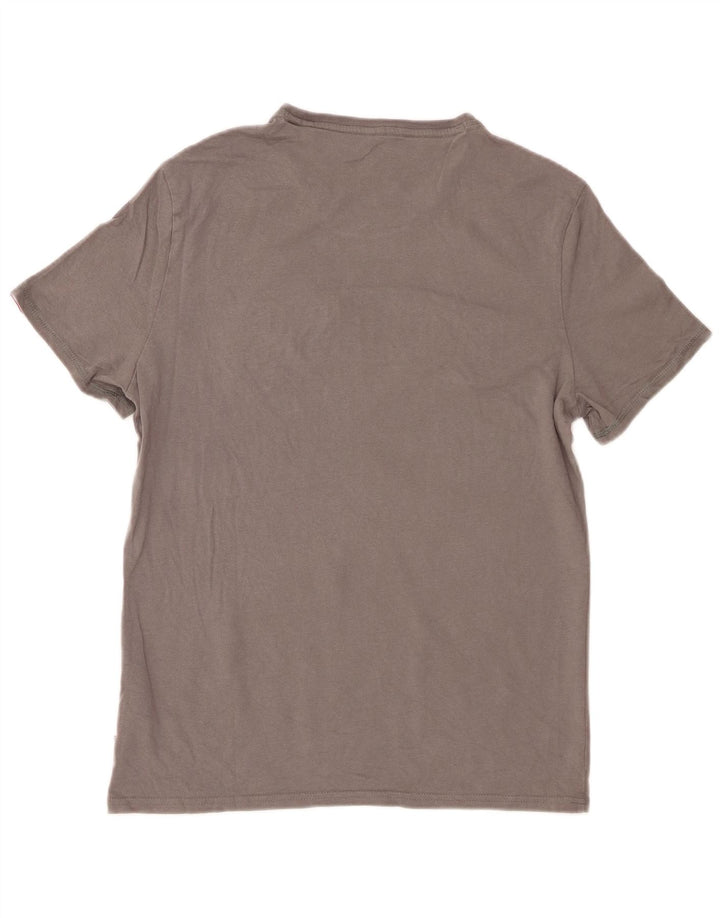 Guess T-Shirt Graphique Coupe Slim Homme Gris Moyen Coton