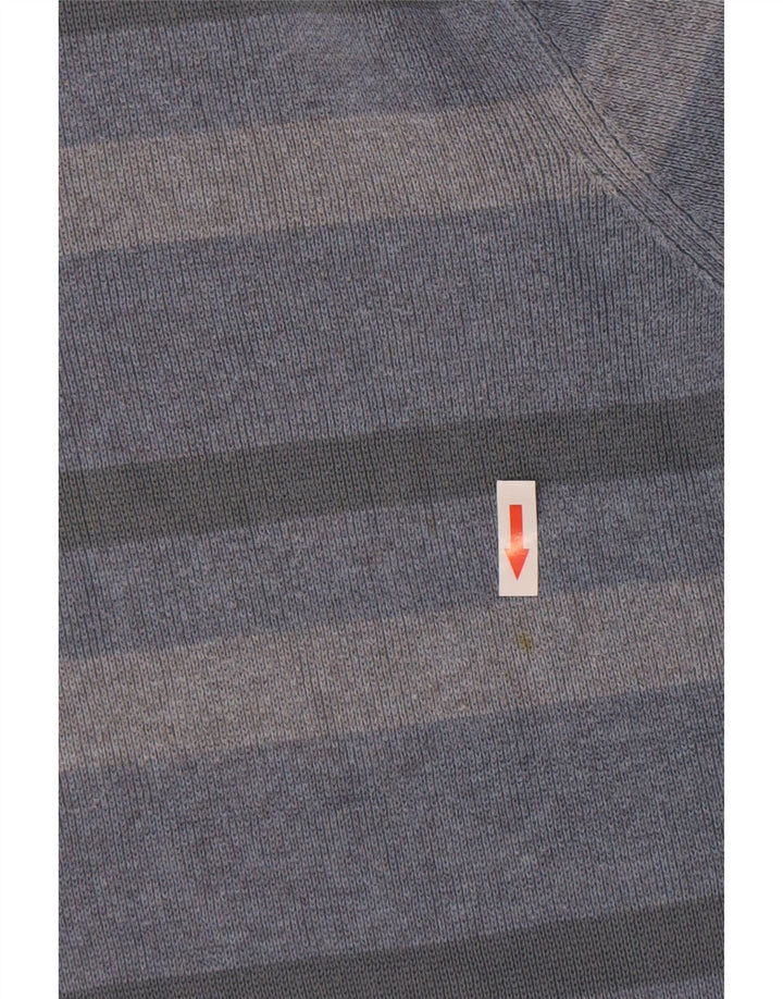 Marks & Spencer Pull à col rond pour homme en coton rayé bleu grand