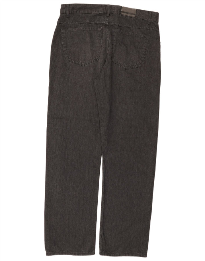 Marks & Spencer Pantalon décontracté droit pour homme W34 L31 Gris chevrons