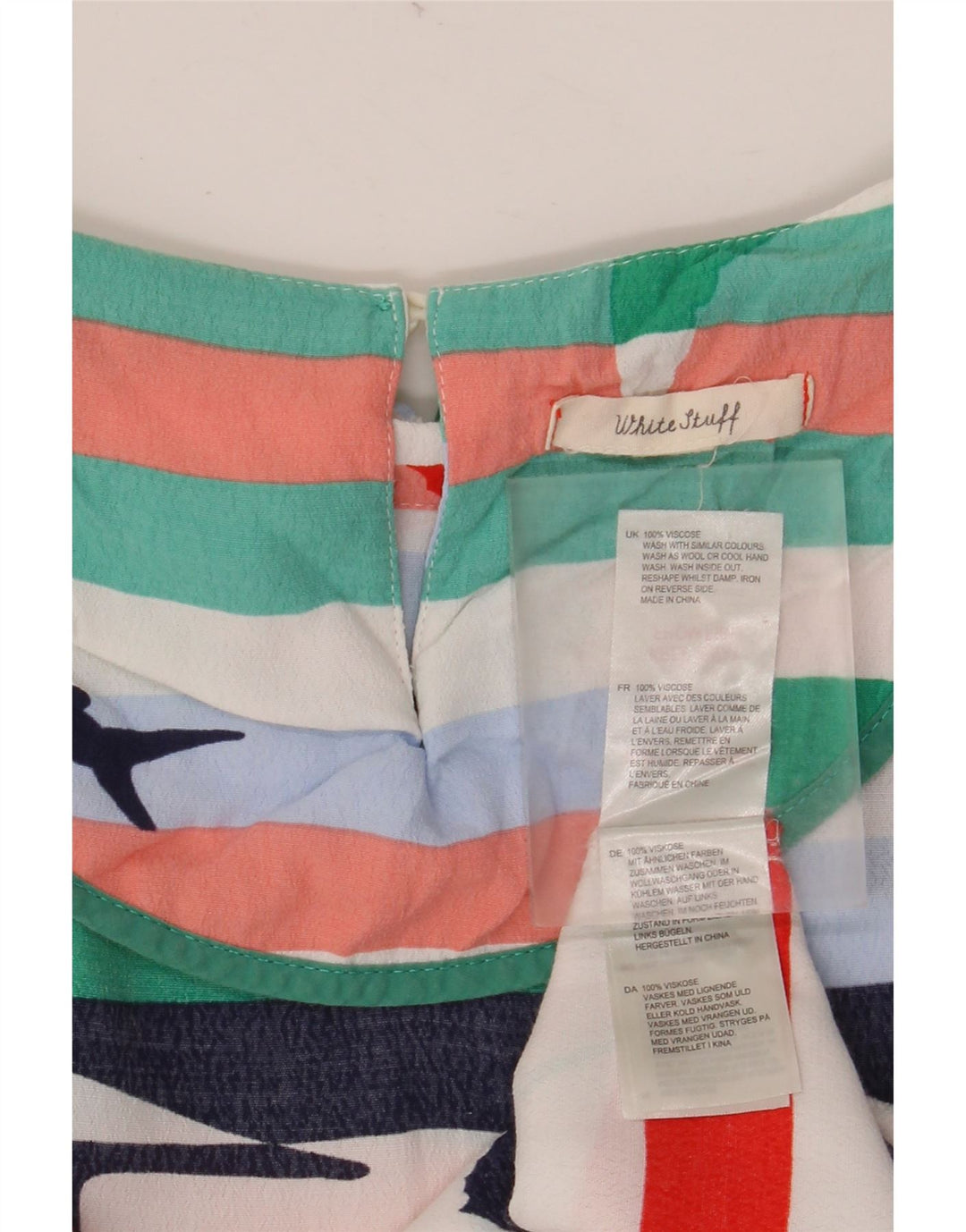 WHITE STUFF Chemisier graphique pour femme UK 42, rayures multicolores moyennes