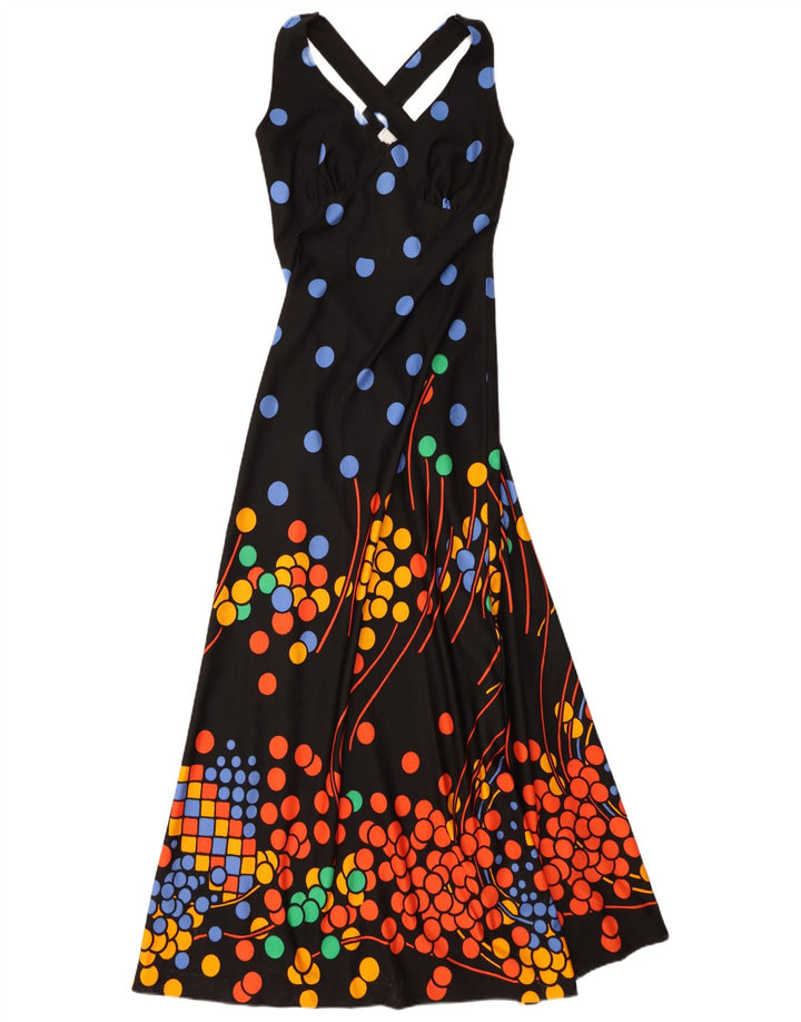 Canda Robe longue dos nu pour femme EU 38 Polyester à pois noir moyen