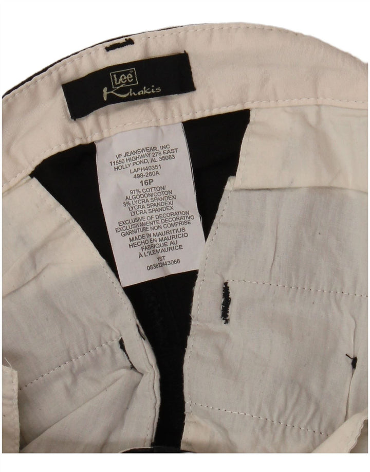 LEE Pantalon Capri Taille Haute Kaki pour Femme US 16 2XL W32 L18 Coton Noir