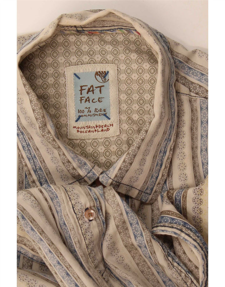 Chemise Homme Fat Face Large Coton Rayé Beige