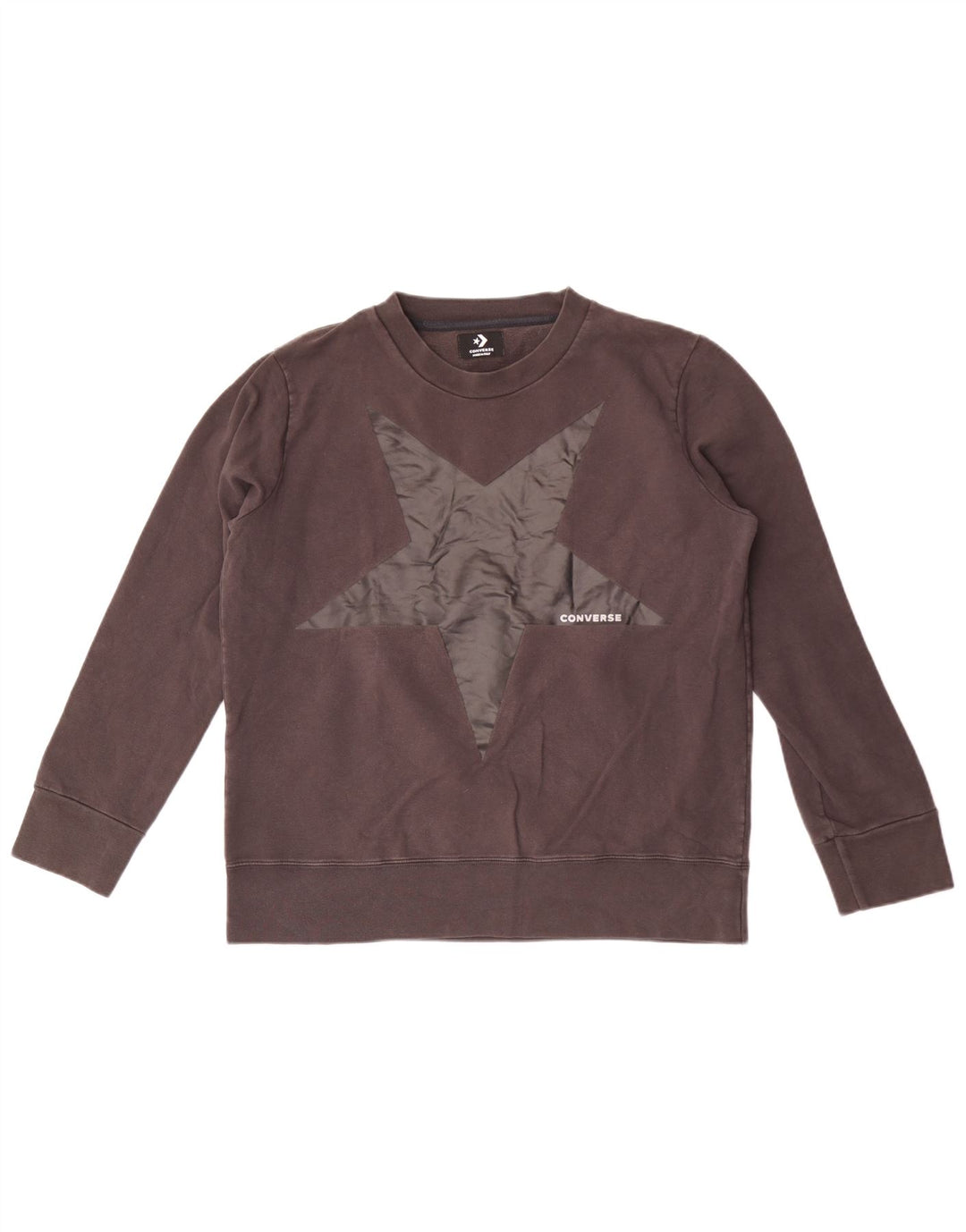 Converse Sweat-shirt graphique pour femme UK 16 Large Gris Coton