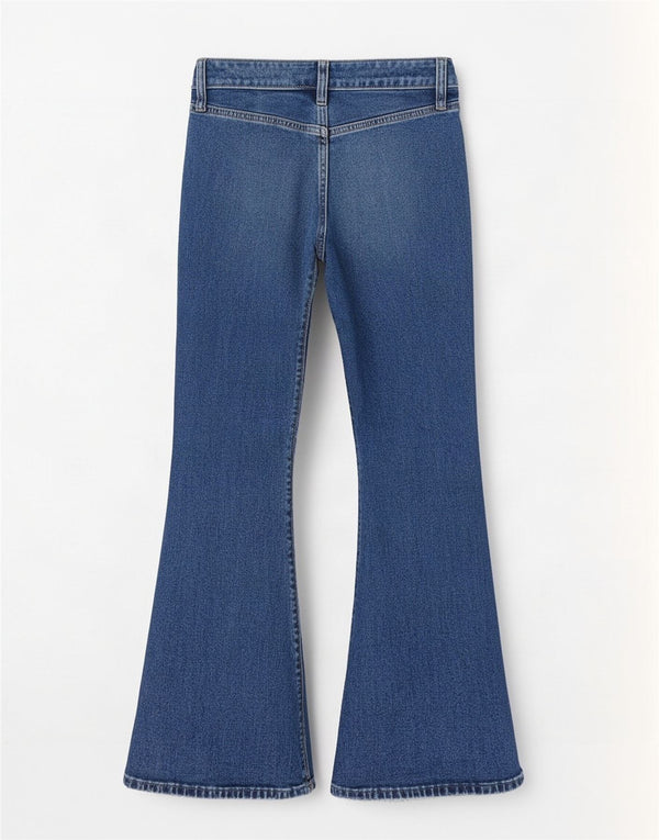 Hollister Jean évasé super bas pour femme US 00 2XS W23 L31 Bleu Coton