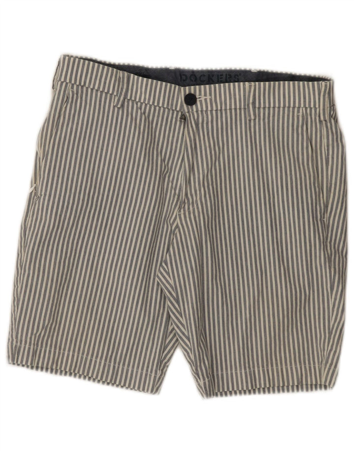 Dockers Short Chino Homme W32 Large Gris Rayé Coton