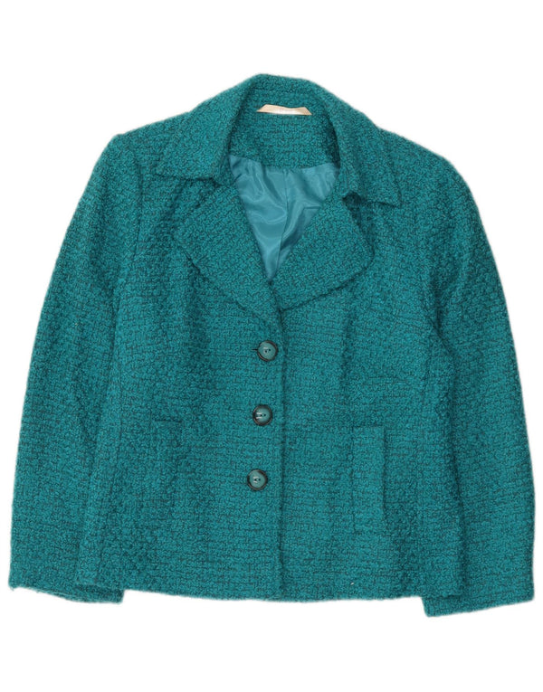 Libra Veste Blazer 3 Boutons Femme UK 18 XL Acrylique Turquoise