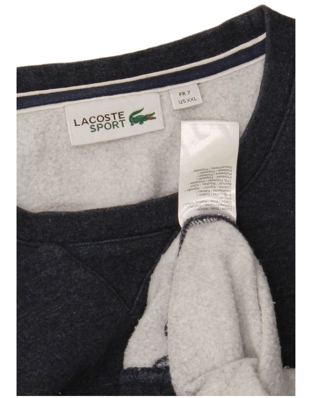 Lacoste Homme Sweatshirt Jumper Taille 7 2XL Bleu Marine Coton