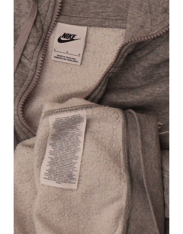 Nike Pull à capuche zippé coupe classique pour homme, grand coton gris