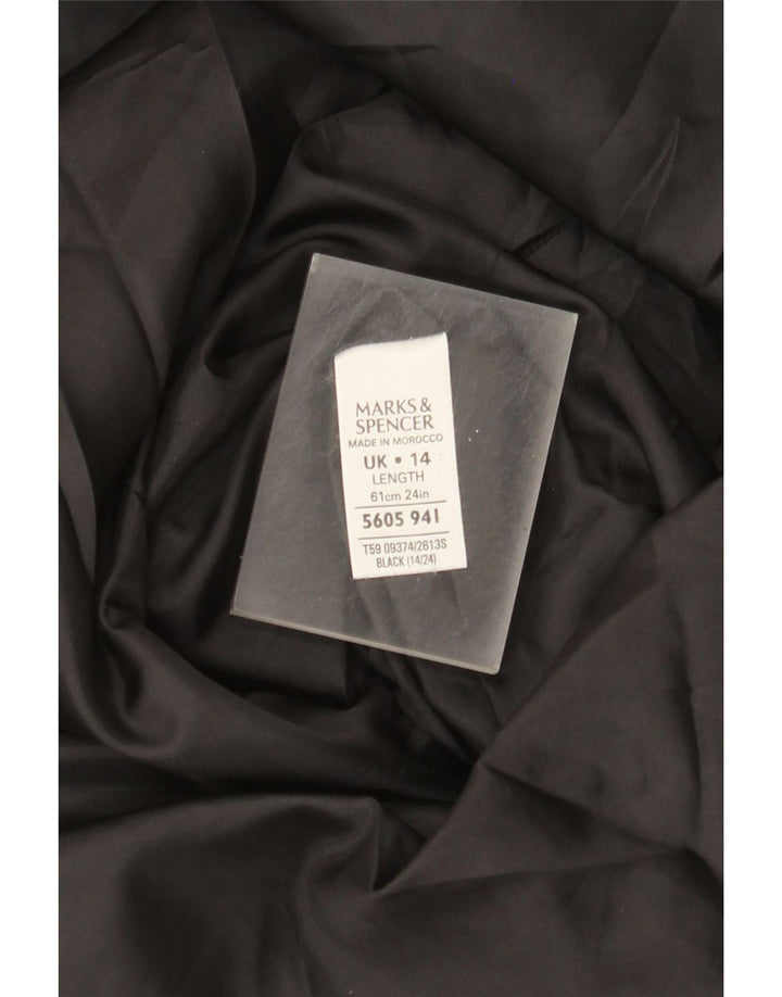 Marks & Spencer Jupe trapèze pour femme UK 14 Large W32 Noir Polyester
