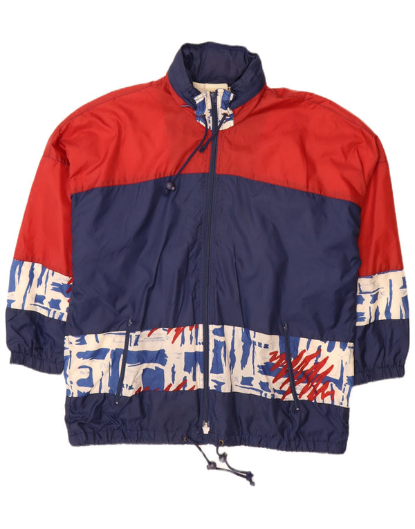Veste de pluie vintage pour homme UK 42 XL Bleu Marine Colourblock