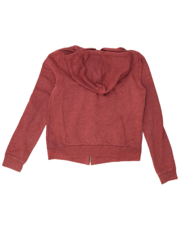 Abercrombie & Fitch Pull à capuche zippé graphique pour femme UK 14 Bordeaux moyen
