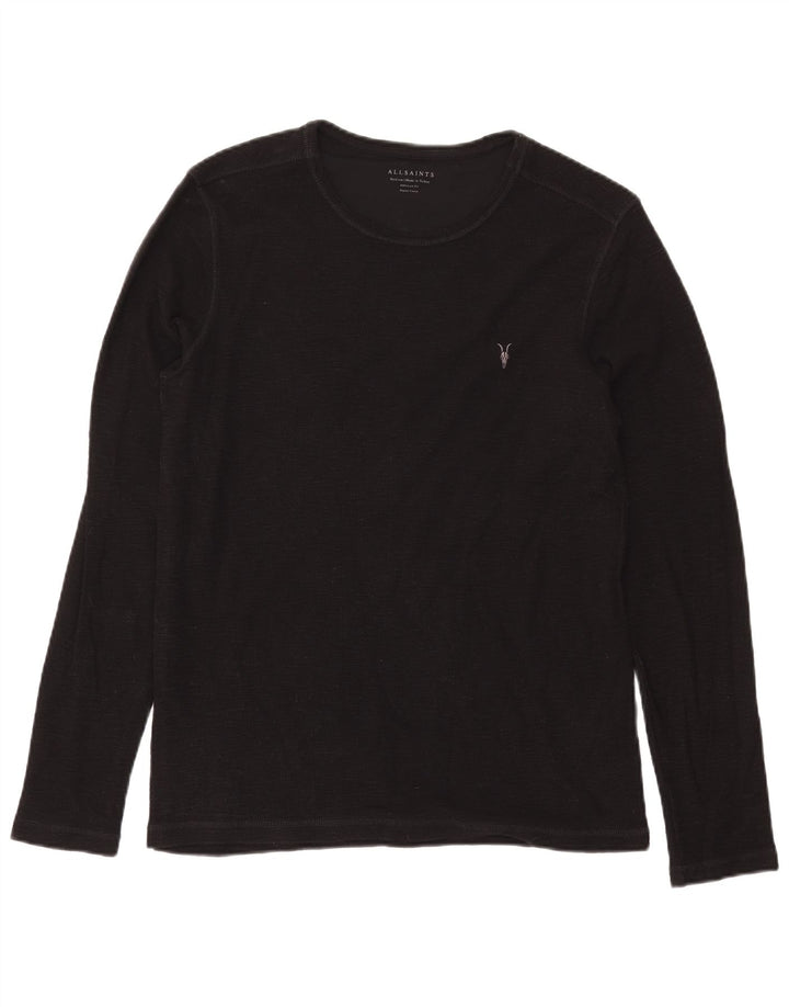 All Saints Haut coupe classique à manches longues en coton noir moyen pour homme