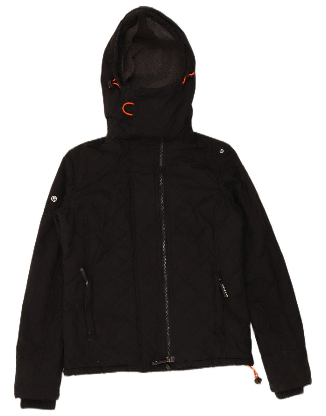SUPERDRY Veste coupe-vent à capuche Windcheater pour femme UK 10 Small Noir
