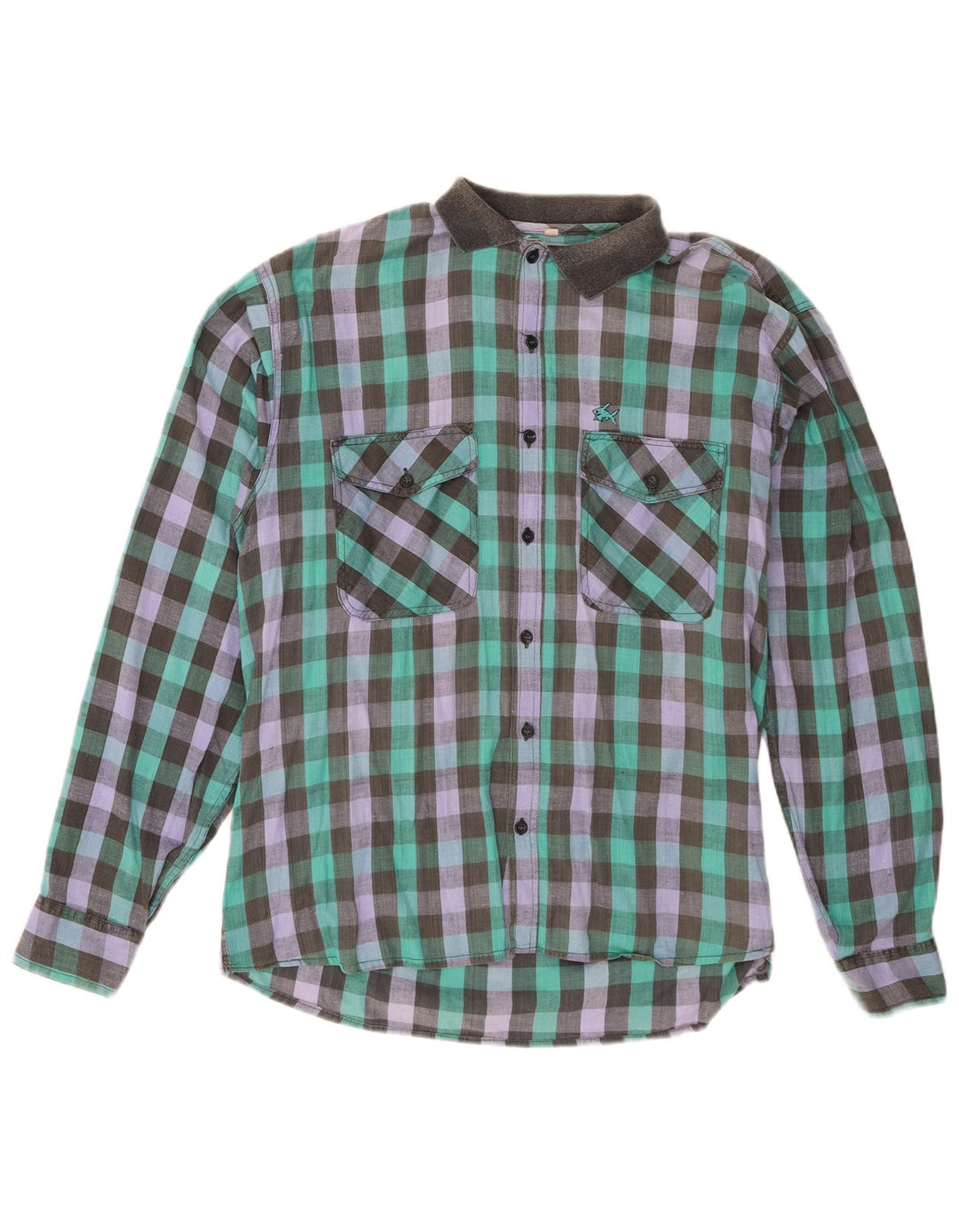 Chemise Homme Vintage XL Coton Vichy Multicolore