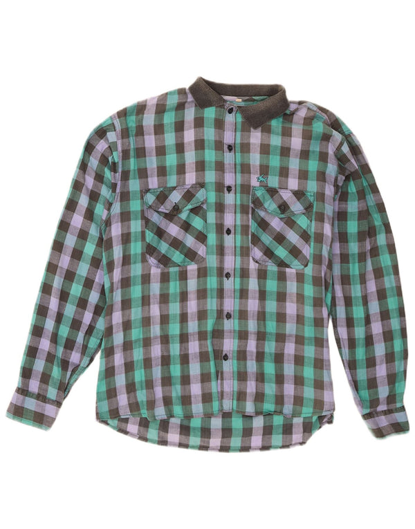 Chemise Homme Vintage XL Coton Vichy Multicolore
