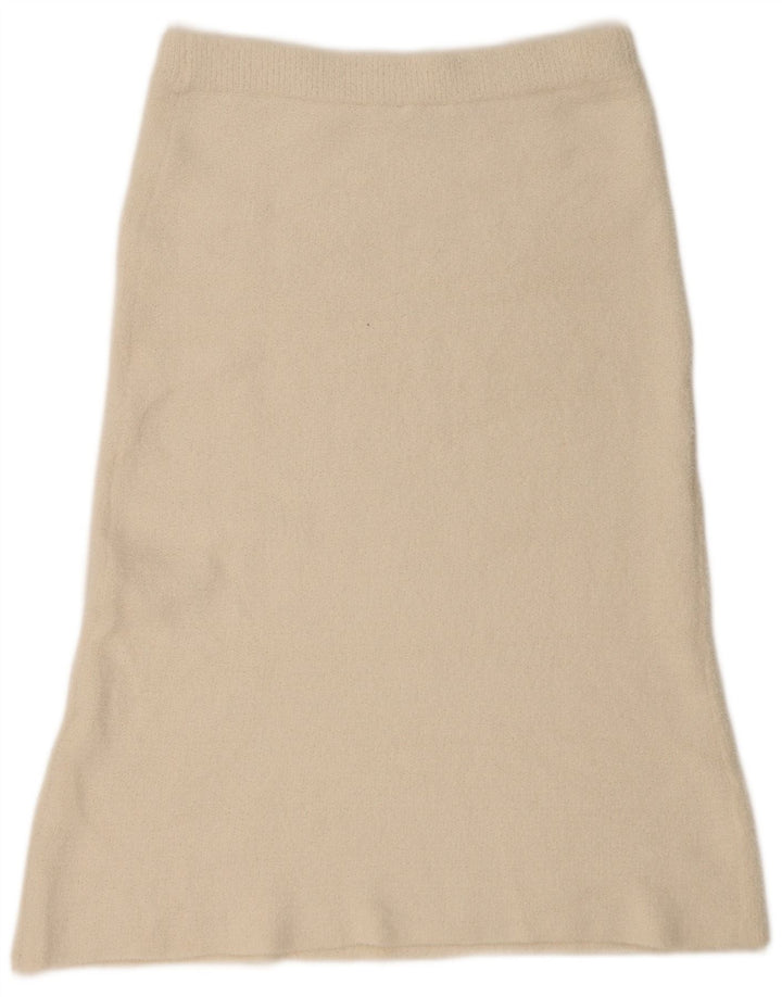 Zara Femme Jupe Trapèze Large W34 Beige Polyamide