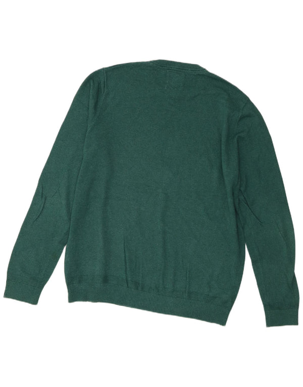 Fat Face Pull à col rond coupe classique pour homme en coton vert Taille L