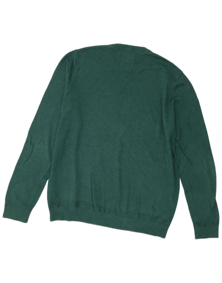 Fat Face Pull à col rond coupe classique pour homme en coton vert Taille L