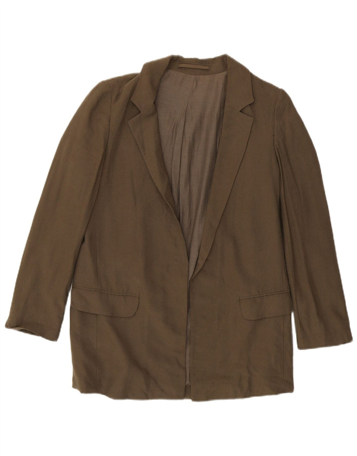 All Saints Veste blazer ouverte pour femme UK 8 Small Kaki Viscose